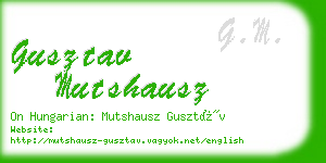 gusztav mutshausz business card